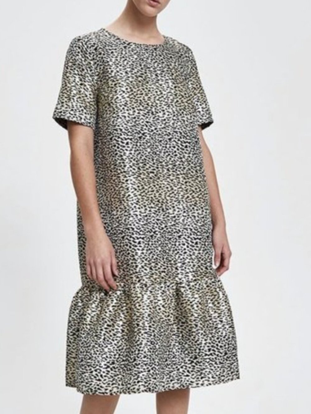 EUC Just Female Leopard Jaquard Tulla Dress | Small